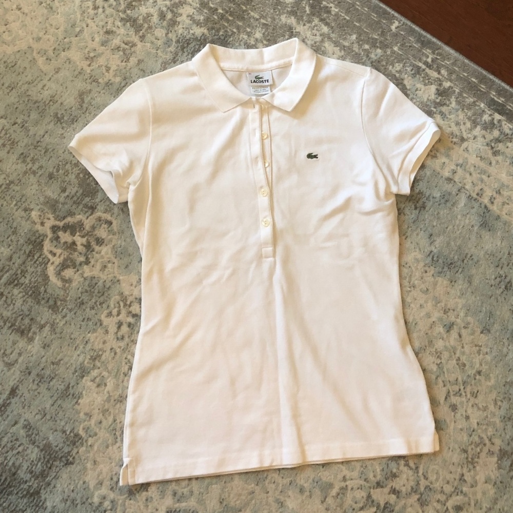 White Lacoste shirt, size 40